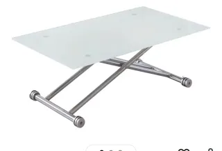 Mesa Comedor Abatible Cristal y Metal
