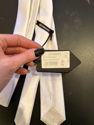 Cravatta Sorbino Bianco Perla