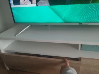 Mueble TV 2 puertas blanco y madera