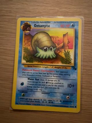 Carta Pokémon Omanyte Base Set 1999 Inglés