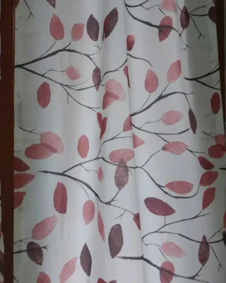 2 Tende con Foglie Rosa 66x146 cm. Nuove