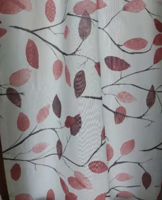 2 Tende con Foglie Rosa 66x146 cm. Nuove