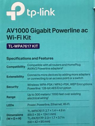 Kit TP-Link Powerline AV1000 Wi-Fi AC1200