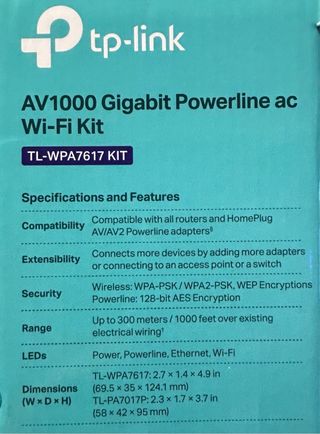 Kit TP-Link Powerline AV1000 Wi-Fi AC1200