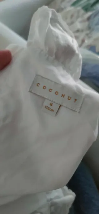 Vestido de arras blanco y azul niña