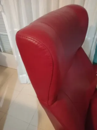 Sillón Relax Piel Roja Giratorio