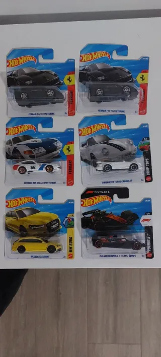 Lote 6 Hot Wheels: Ferrari F40 , Audi RS6, Porsch