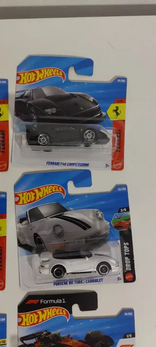 Lote 6 Hot Wheels: Ferrari F40 , Audi RS6, Porsch