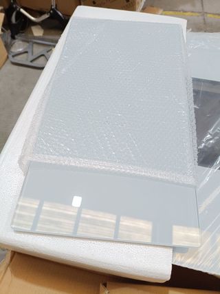 Kekai Chimenea Eléctrica de Pared Empotrable para Interior 1600W Alaska 128x26x61 cm con Simulación de Fuego 2 Niveles de Potencia con Mando