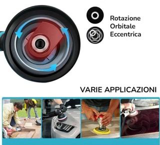 Lucidatrice Levigatrice Auto 12V 2 Batterie