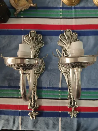 Apliques de pared antiguos plateados