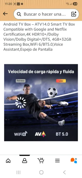 Android TV Box G1 4K HDR10+/Dolby Vision Nuevo Est