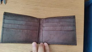 Cartera billetera de cuero natural para hombre