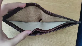 Cartera billetera de cuero natural para hombre