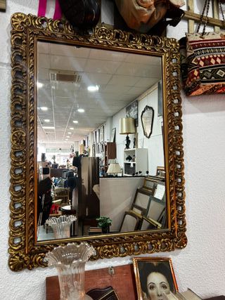 Espejo Barroco Marco Dorado Tallado