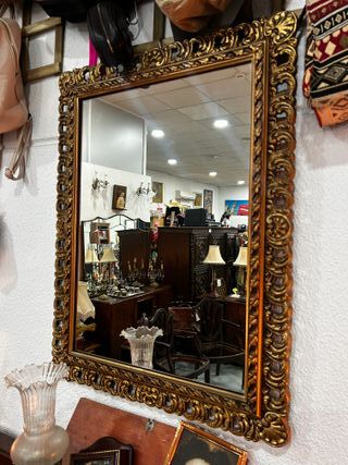 Espejo Barroco Marco Dorado Tallado