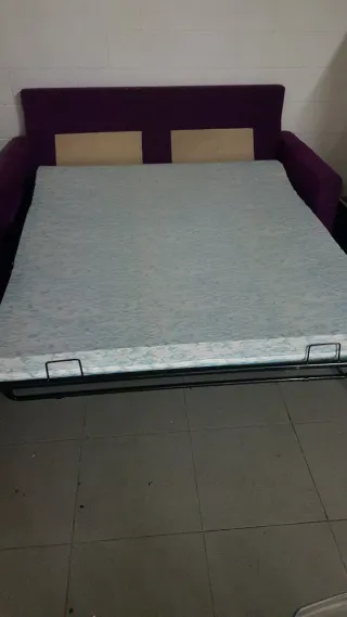 Sofá Cama Morado Tela cama 170 cmsx 136 cms
