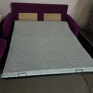 Sofá Cama Morado Tela cama 170 cmsx 136 cms