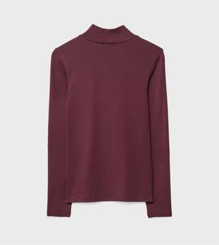 Camiseta cuello alto manga larga roja