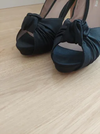 Zapatos de fiesta negros RASO NEGRO.