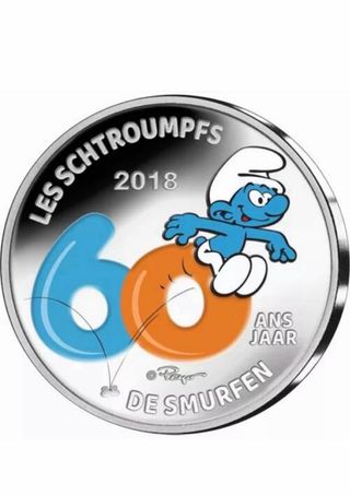 Belgio 5 euro argento 2018 I Puffi - 60° anniv.