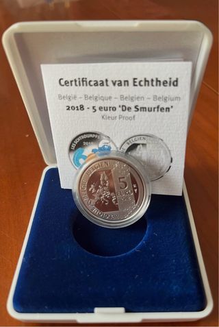 Belgio 5 euro argento 2018 I Puffi - 60° anniv.