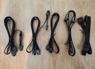 5 cables modulares fuente alimentación ordenador