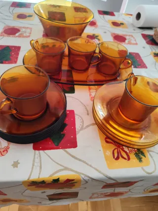 Vajilla Arcopal Vidrio Ámbar