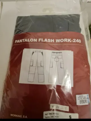 Pantalón de trabajo gris con bolsillos talla s
