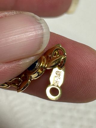 Pulsera y pendientes oro con esmeraldas azules