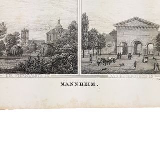 Antica litografia Mannheim XIX secolo