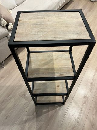 Estantería Metálica Negra y Madera