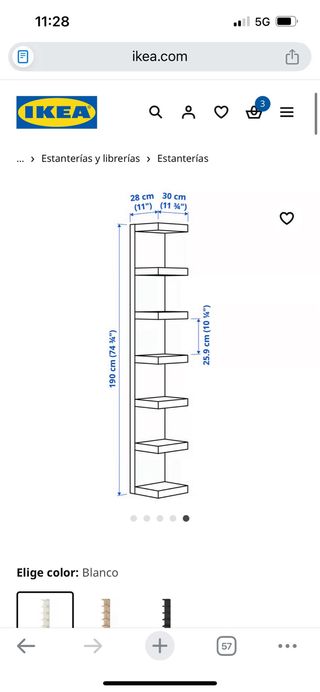 Estantería de pared Ikea blanca