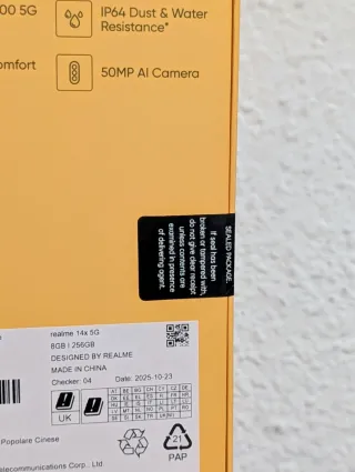 Oferta Realme 14X 5G 8GB 256GB Precintado 125€