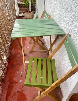 Set mesa y sillas terraza de madera