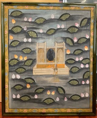 Dipinto Indiano su Tela con Cornice Verde