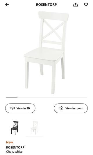 6 Sillas Comedor Madera Blancas Modelo ROSENTORP