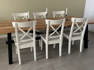 6 Sillas Comedor Madera Blancas Modelo ROSENTORP