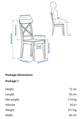 6 Sillas Comedor Madera Blancas Modelo ROSENTORP