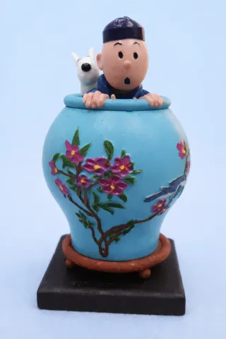 Figura Tintín en Jarrón Resina Pintada a mano
