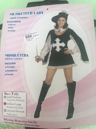 Disfraz Mosquetera Adulto Talla M