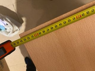 Escritorio madera y azul