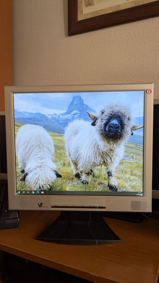 Monitor V7 17 pulgadas con cables y transformador