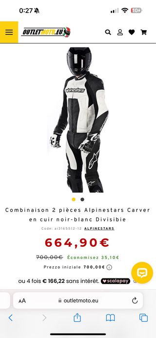 Traje Alpinestars 2 piezas Traje T54 + botas T45