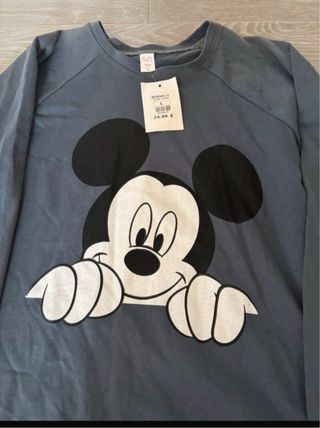 Sudadera Mickey Mouse Mujer Talla L Gris