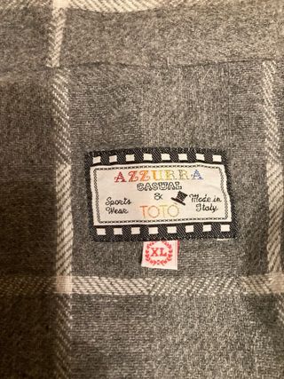 Camicia lana quadri zip Azzurra