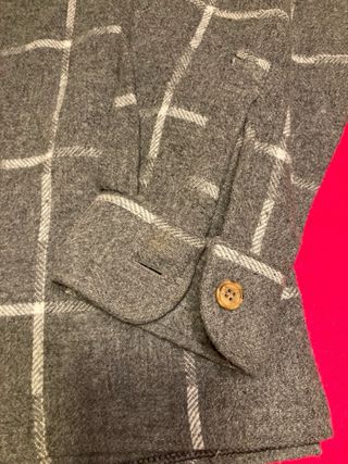 Camicia lana quadri zip Azzurra