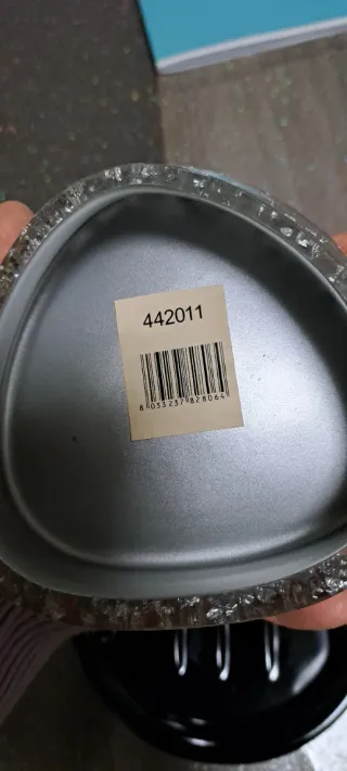 Porta saponette viola e argento