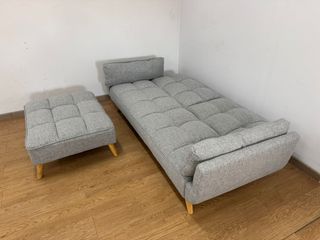 Sofá Cama Reclinable con Puff