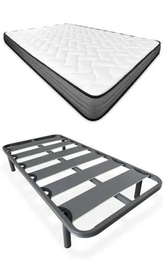 Cama con somier metálico de 90